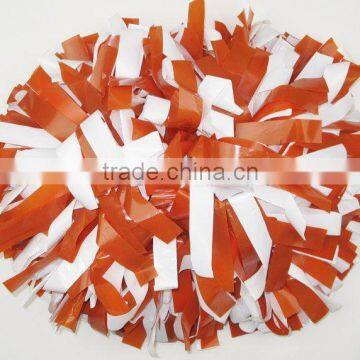 Wet Look Texas Orange Mix White Pom Poms