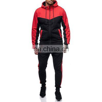 Men's Hooded Sweater Suit Spring and Autumn Color Matching Leisure Sports Fitness Training Suit Cardigan Sweater photo-3