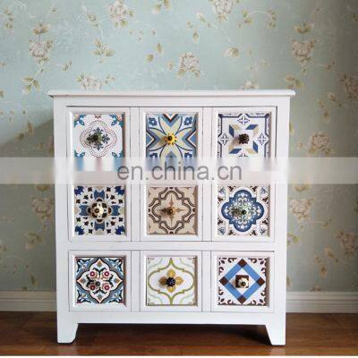 Painted Natual Wooden Cabinet With 5 Drawers Living Room Furniture photo-4