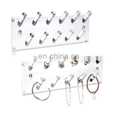 Multipurpose Acrylic Wall Mounted Jewelry Stand Organizer, Bracelets Rings Bangles Display Rack for Store