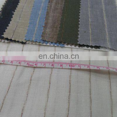 Men's and Women's Suits Ramie Cotton Shirt Trouser Suits Fabric Pure Linen Yarn-dyed Fabric photo-2