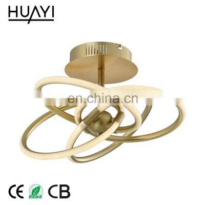 HUAYI European Style Creative Beautiful Modern Bronze Finishing LED Ceiling Lamp