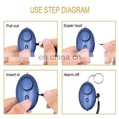 Wholesale 140dB Personal Anti-Attack Safety Keychain Alarm Personal Alarms for Children With Led Light photo-3