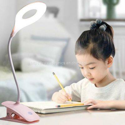 Rechargeable desk lamp with clamp,reading light bed lamp