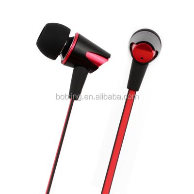 Alibaba popular red rohs earbuds special flat cable earphone mobile headphone