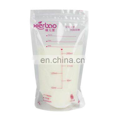 Custom Printing Breastmilk Baby Milkbags Breast Milk Storage Bags 100% BPA Free Transparent Stand up Pouch With Zipper photo-2