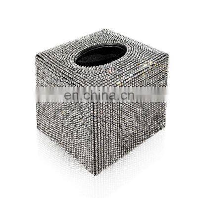 Creative Car Tissue Box Diamond Crystal Auto Tissue Holder Luxury Car Accessories Multifunction Bling Tissue Cover photo-2