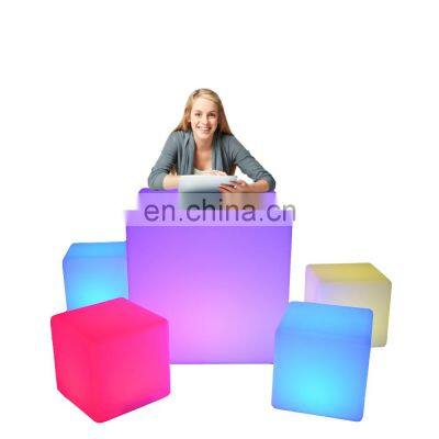 Led furniture outdoor Bar Stool Huel Bars Chair LED Bar Furniture Sets Night Club Furniture Cube Table LED Cube Chair