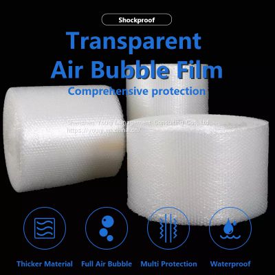 Transparent Cushioned Air Bubble Film Rolls/ Customizable Size Air Bubble Film Rolls/ Shockproof Cushioned Air Bubble Film/