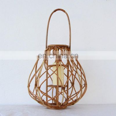 High Quality Candle Holder Rattan Natural Table Lantern Candlestick Holder in Bulk European Style Vietnam Supplier