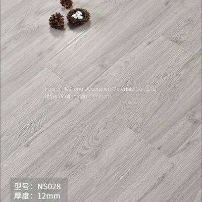 Retro American Style Cool Tone Home 12mm Composite Wood Flooring Foshan Foreign Trade Export HDF Floor Manufacturers Direct