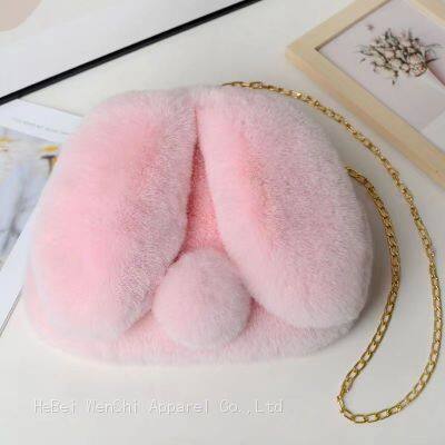 27Plush bag Big ears rabbit bag cute fashion women's bag single shoulder crossbody bag