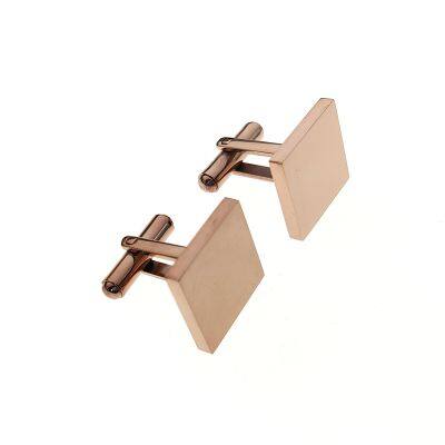 Stainless Steel Quadrate Cufflinks Waterproof Jewelry for Men With Customizable Name Logo photo-5