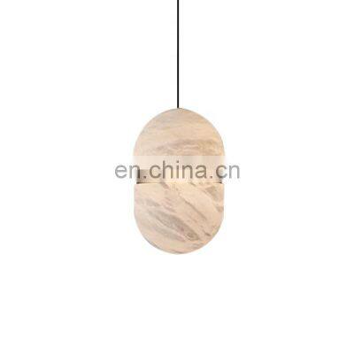 wholesale nordic bar hotel home decorative copper simple modern led alabaster chandelier