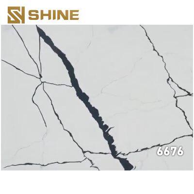 Widely Used Engineered Calacatta Quartz Artificial Stone Slab Solid Surface Polished for Hospital Mall Home Kitchen Table photo-5