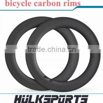 Full carbon fiber road bike bicycle clincher rim 88mm depth clincher carbon wheel 700c carbon rims for sale