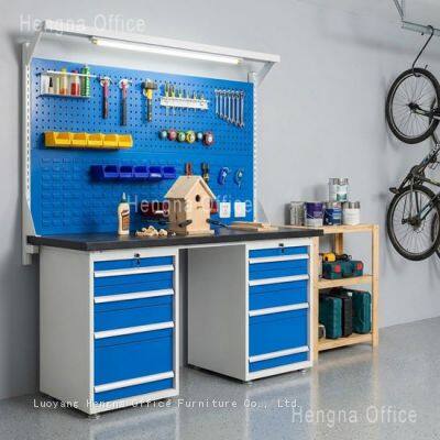Modular Steel Workbenches-WB945 With Hanging Square Hole Pegboard, Professional Grade 1800mm Workstation for R&D Laboratory- Serving for India