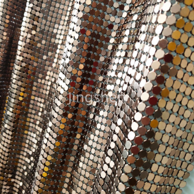 4mm Metal Flat Sheet Sequin Mesh Aluminum Sheet Gold Color Metal Sequin Mesh