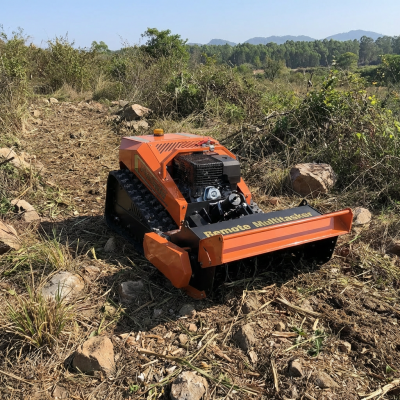 Rugged Terrain Brush Clearing Remote Flail Mower Vigorun MTSK800 Telecontrol Track-mounted Mower for Sale