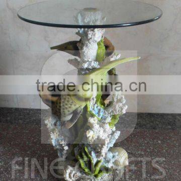 Polyresin fish decorative coffee table