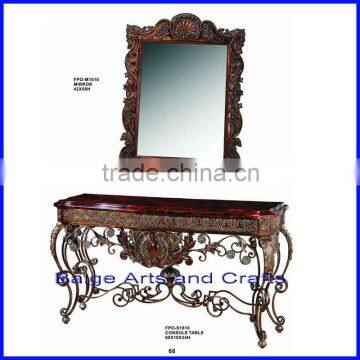 Latest China Antique Wood Marble Console Table with Mirror For Middel East Market s-1610
