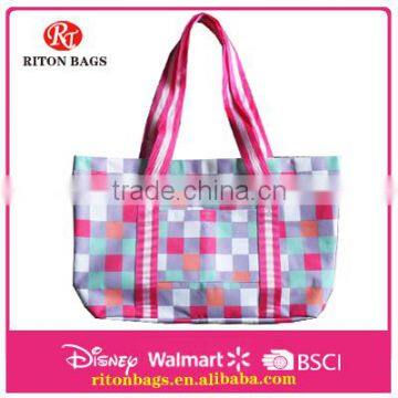 Classic patterned 600D shopping bag for women