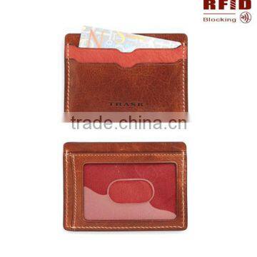 Genuine leather RFID blocking credit card holder