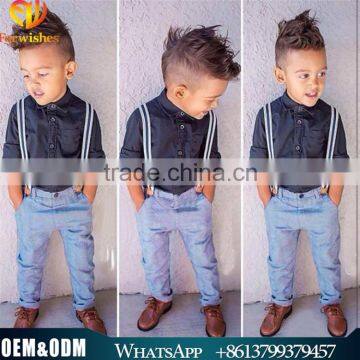 2016 New Arrival European Fashion Handsome Boy Cloth Set Strip Belt Gentleman Suit Set Outfits