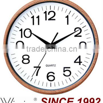 Wooden Color Cheap Plastic material Wall Clock