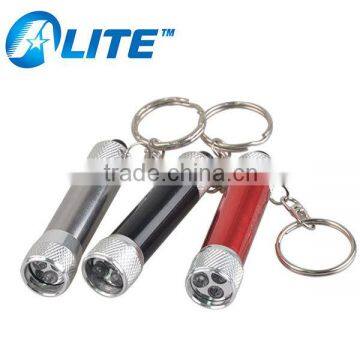 Custom Logo printed Colorful 3 LED Torch Light Keychain