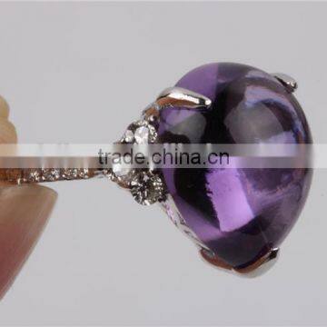 OEM Solid Lapis Prong Set Center 18k White Gold 750 Ring Jewelry photo-6