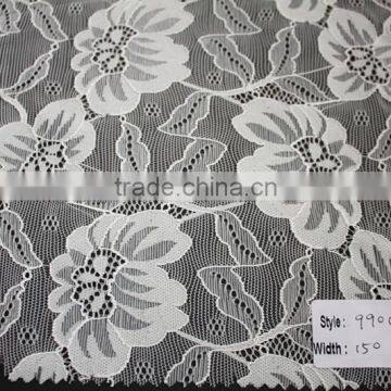 pretty design stretch lady lace fabric,fancy flower elastic lace fabric