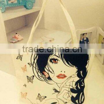 Fashion women printing canvas bags large canvas tote bag shopping bag