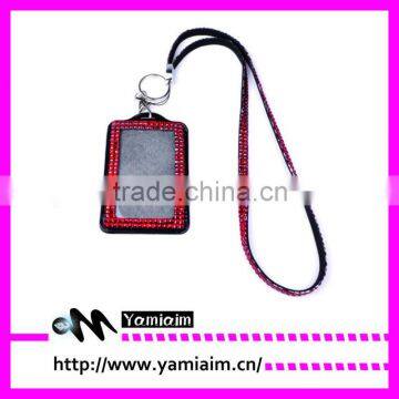 leather id badge holder lanyard