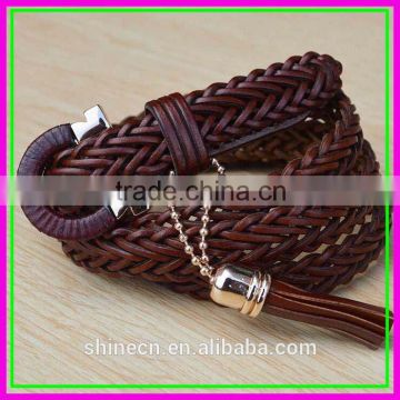 Hot all the year, New Fashion Slim Women's Leather belt, Hand Woven,Nature Casual Decorate belt