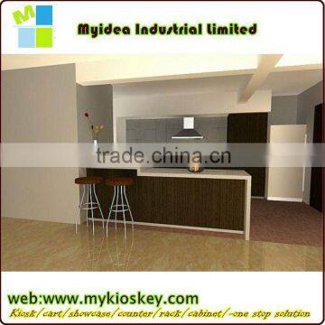 White Glass Modern Reception Counter Led Light Bar Counter photo-2