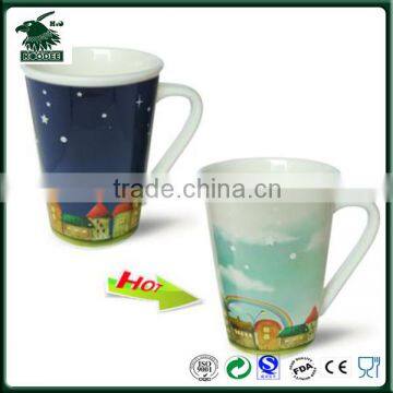 Lovely day and night change color cup , china coffee cup