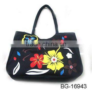 trendy wholesale cotton floral customize 1 ton tote bags