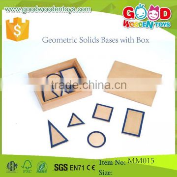 Montessori Wooden Educational Toys Geometric Solids Bases with Box