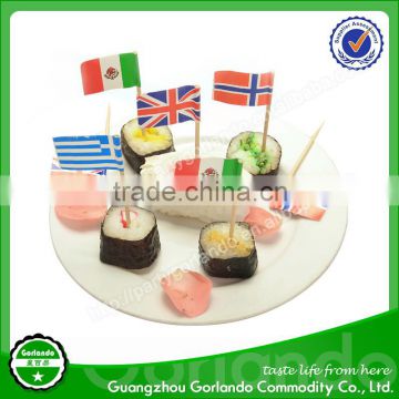 Custom Wood Country Cocktail Toothpicks Flags For Food Decoration