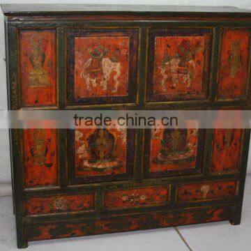 chinese antique tibet drawing cabinet