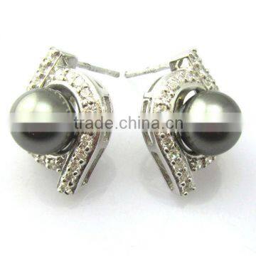 pearl stud earrings black pearl earrings