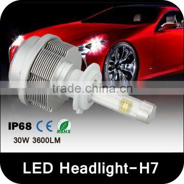 LED Car Headlights Gen 2S Auto LED Headlight Fanless H7 LED Headlight 30W 3600LM 6000K