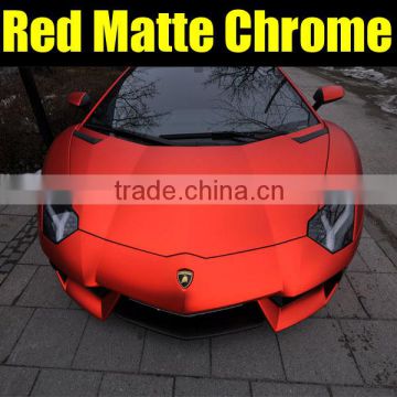 super quality red matte chrome vinyl film with size 1.52x20m per roll