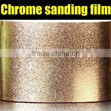 Gold/silver Chrome sanding glitter vinyl film with air drains 1.52*30m