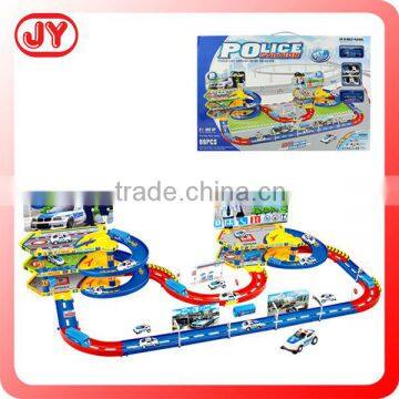 Funny police station toy cars race track with EN71