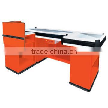 OEM desigh best price Supermarket Cashier Desk Checkout Counter for Supermarket used cash counter