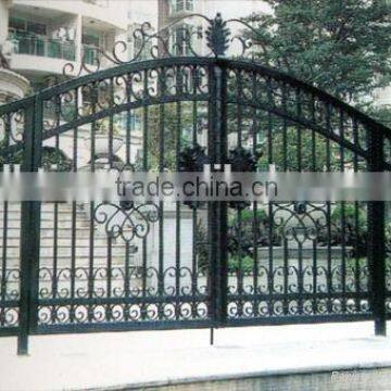 powder coated ornamental metal security school gate design