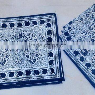 Hand block printed table mat sets