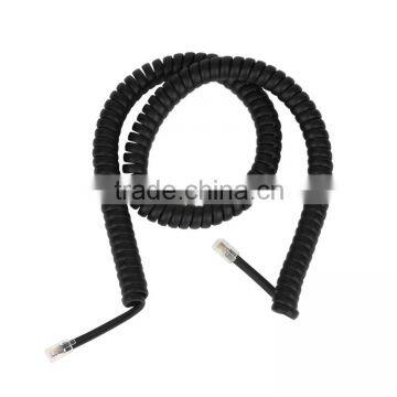 Coiled elastic cord for telephone handest